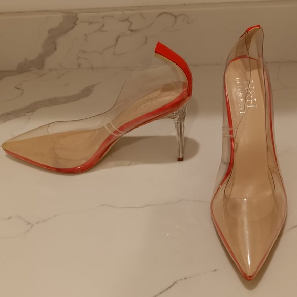 Hell and Heel Clear and Orange Women's Stiletto Heels Size 11 - Picture 4 of 4